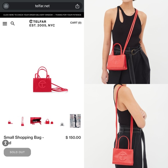 SOLD!! Telfar Small Shopping Bag - Red - Picture 8 of 8